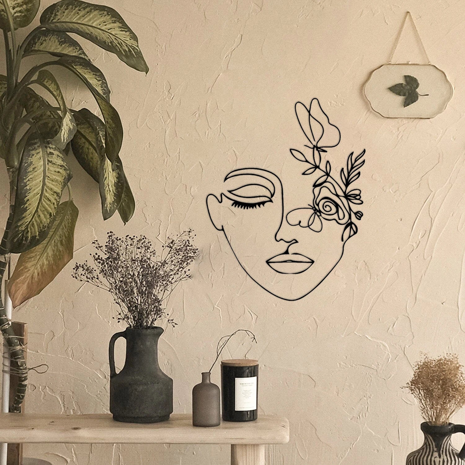 Beauty Metal Abstract Wall Art, Line Art Wall Hangings Decoration